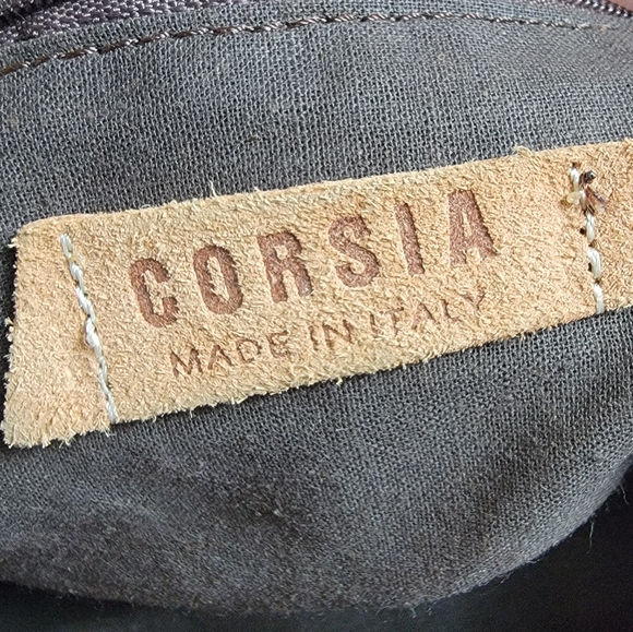 Corsia Italian Leather Satchel Bag Brown Distressed Vintage Style - Picture 2 of 12